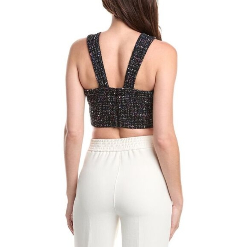 Sandro Womens Tweed Halter Top, Black Size 2 - Picture 2 of 6